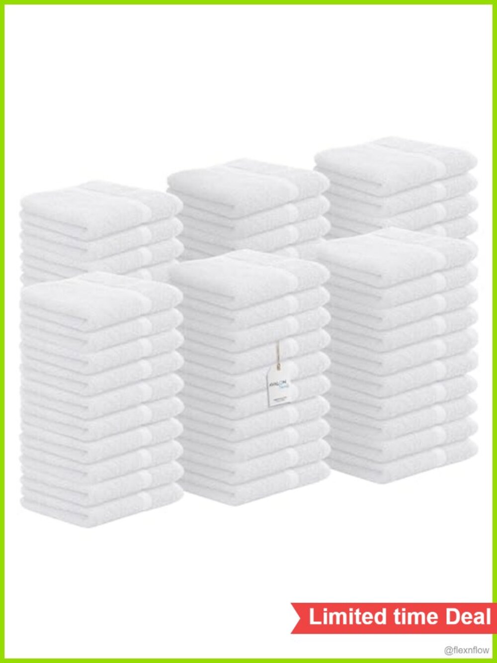 60 Pack Cotton Washcloths 12x12 Ring Spun Absorbent Fingertip Towels